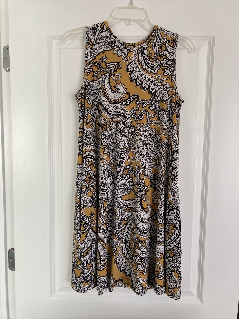 Cynthia Rowley Mustard Black White Paisley Mini Dress